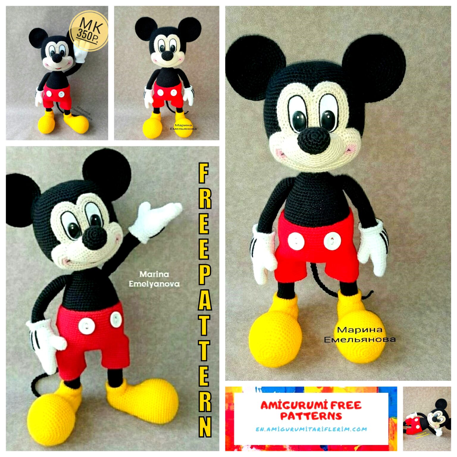 Mickey Mouse Amigurumi Free Pattern – En.amigurumitariflerim.com