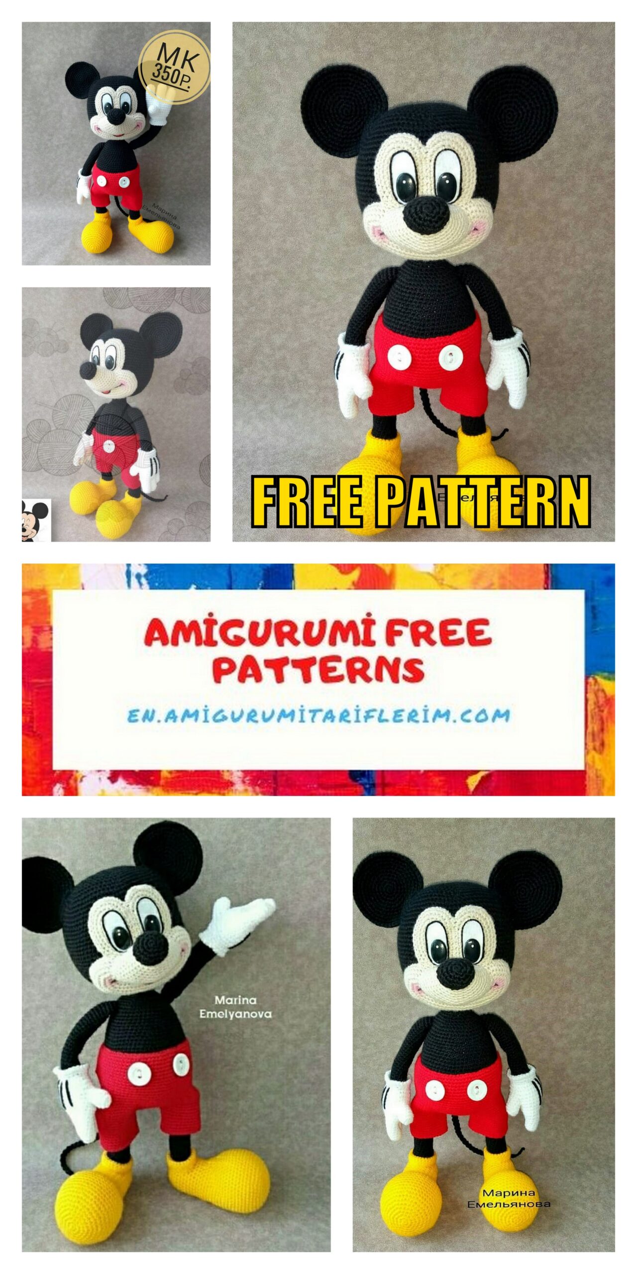 Mickey Mouse Amigurumi Free Pattern – En.amigurumitariflerim.com