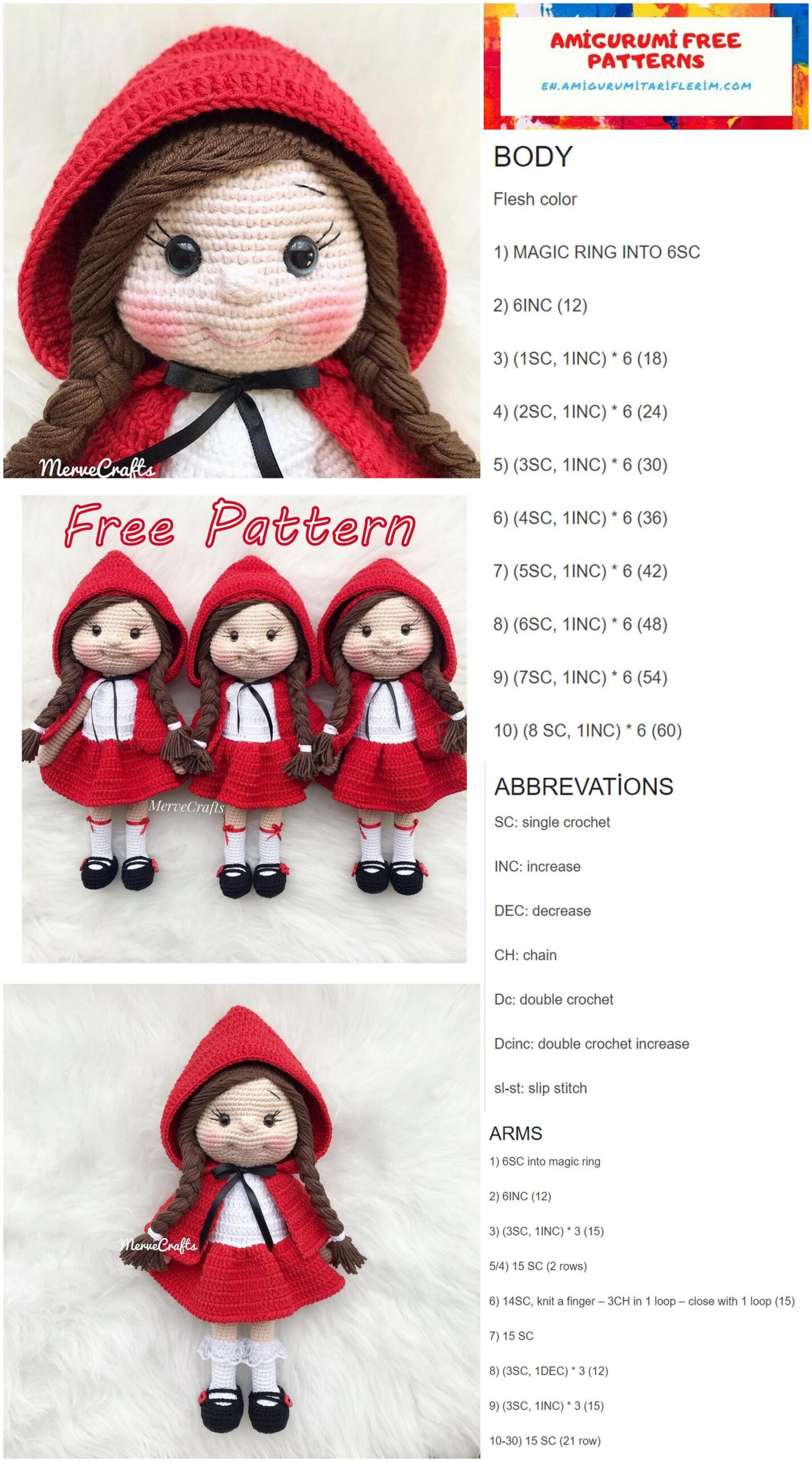 Red Riding Hood Amigurumi Free Pattern – En.amigurumitariflerim.com