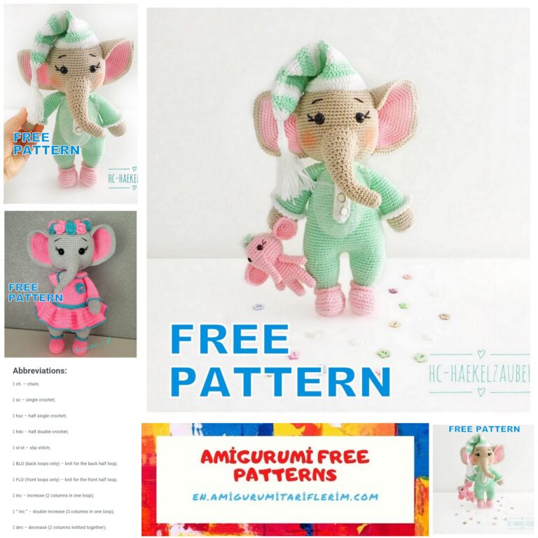 Little Elephant Amigurumi Free Pattern