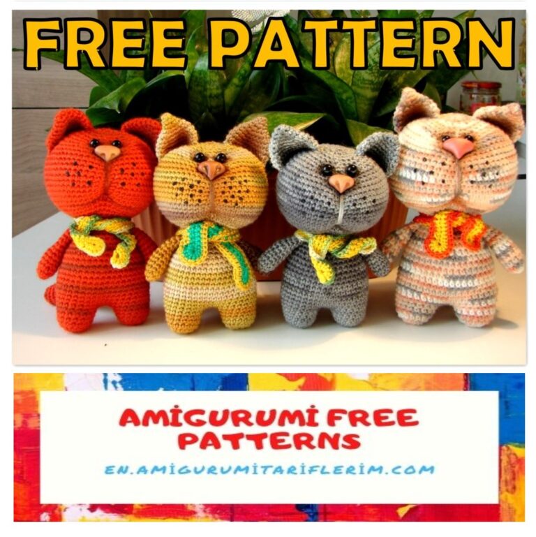 Scarf Cute Cat Amigurumi Free Crochet Pattern