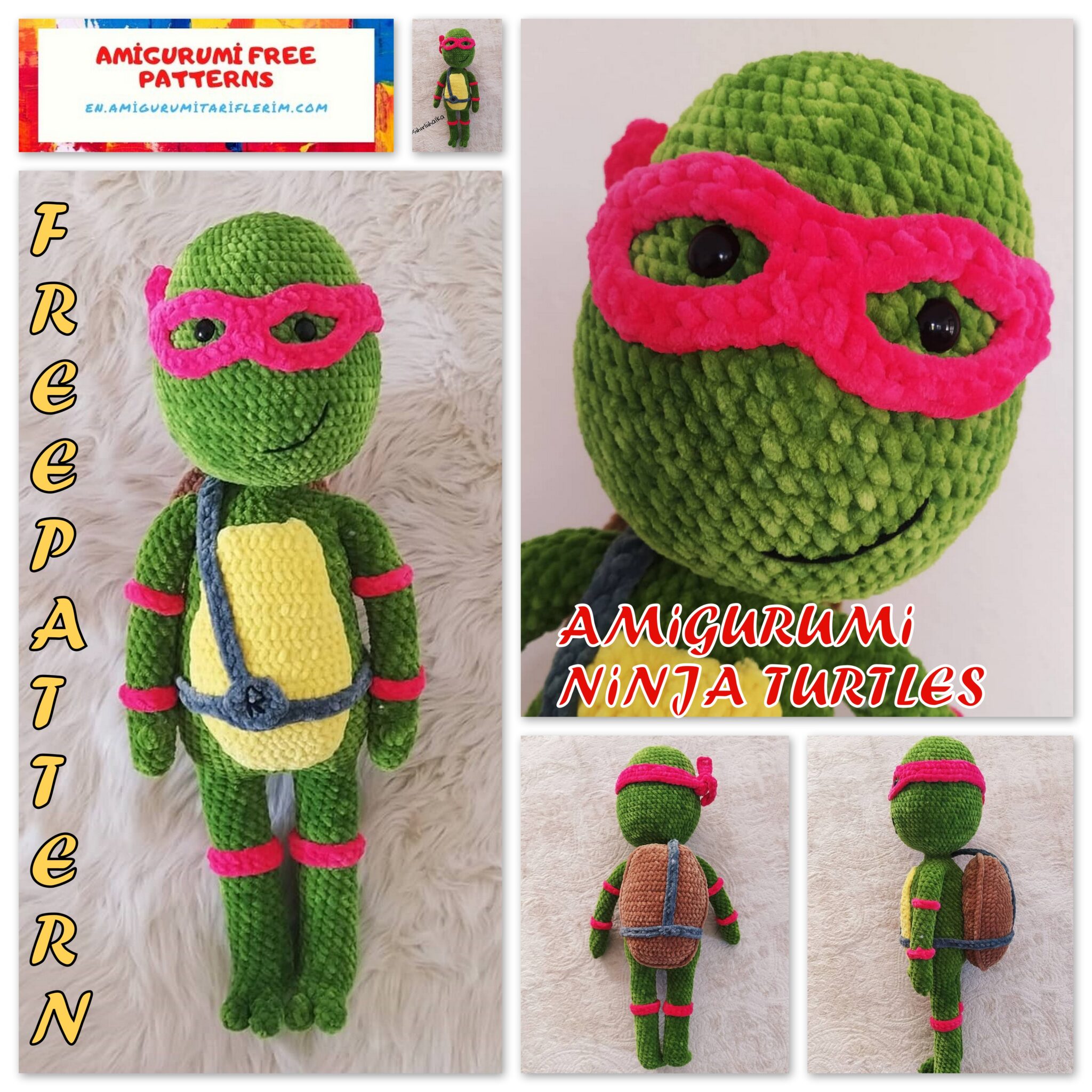 Ninja Turtles Velvet Amigurumi Free Pattern – En.amigurumitariflerim.com