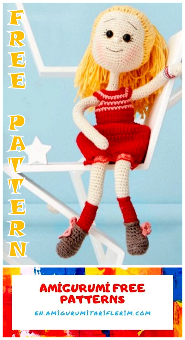 Doll in Red Dress Amigurumi Free Crochet Pattern
