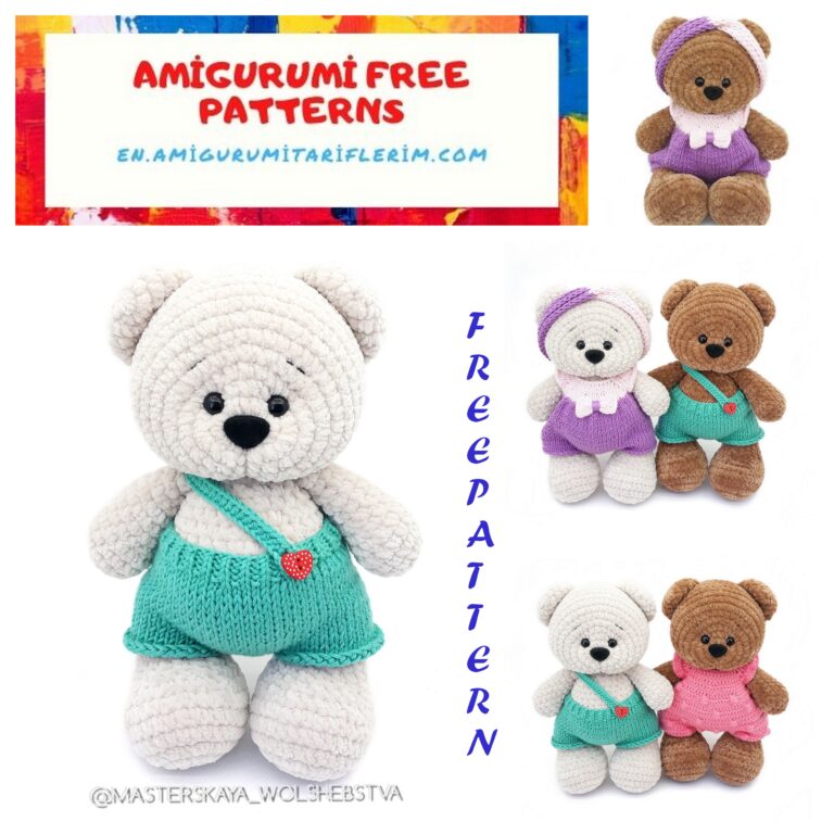 Teddy Bears in Dress Amigurumi Free Pattern