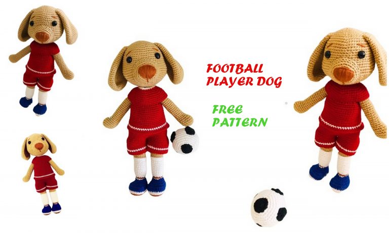 Football Player Dog Amigurumi Free Pattern