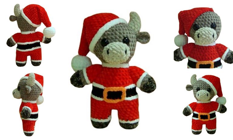 Free Christmas Bull Amigurumi Pattern – Festive Crochet Tutorial