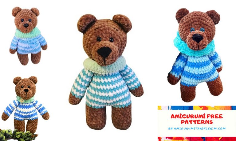 Cute Brown Teddy Bear Amigurumi Free Pattern
